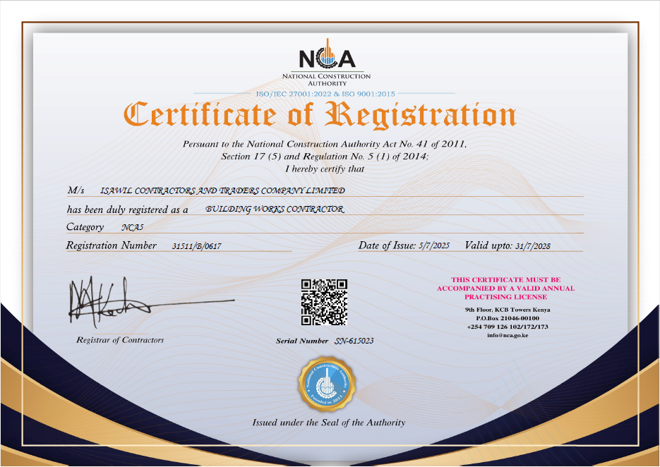 NCA Registration Certificate